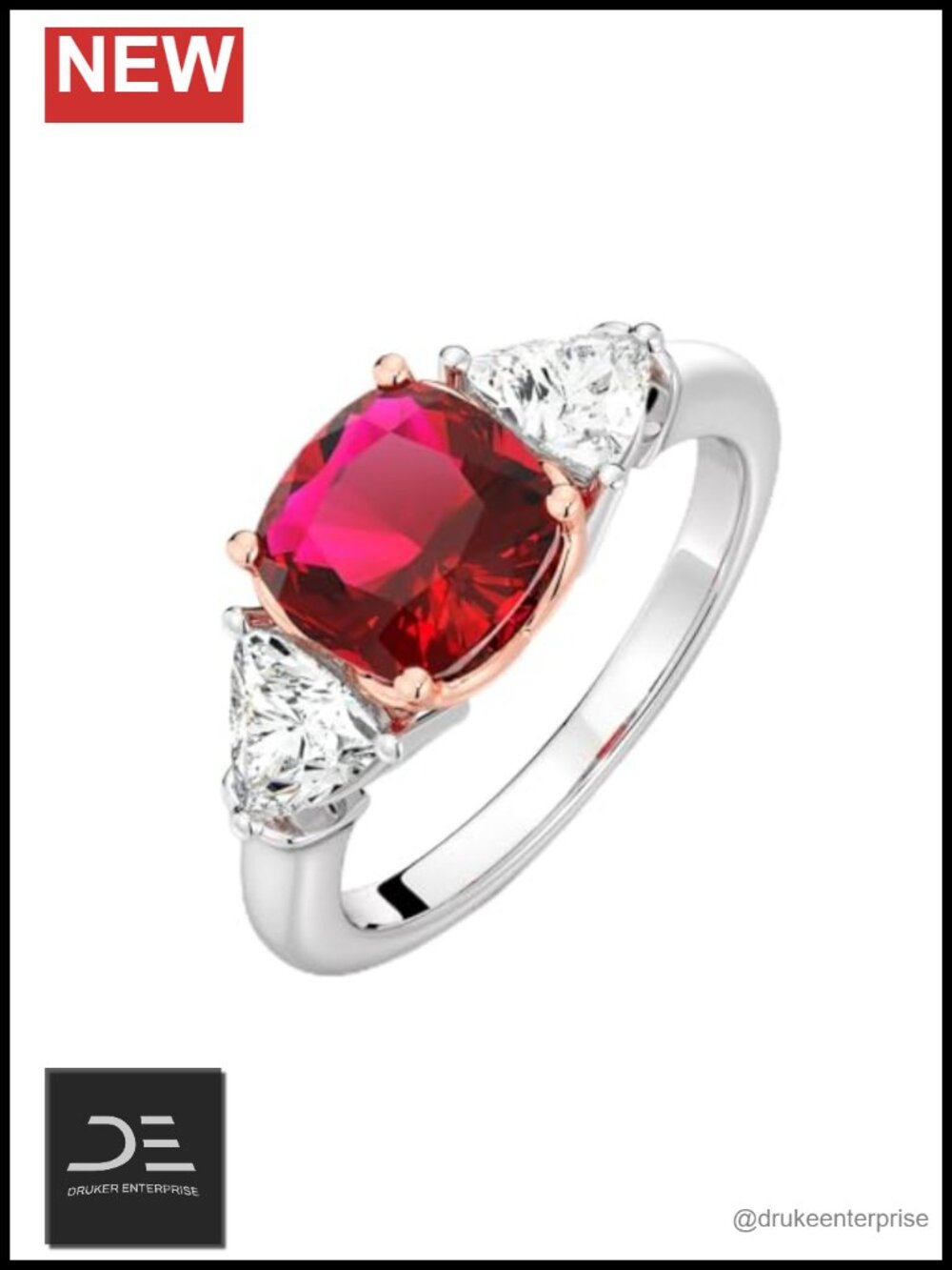 GRC Certified Sterling Silver Cushion Cut Lab Created Ring Sizes 6-8 Classic